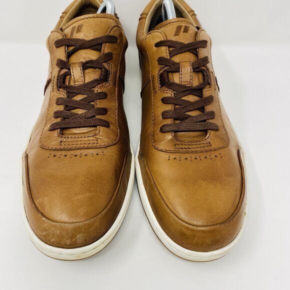 Piloti Men’s Avenue 11.5 Cognac Brown Burnished Leather Driving Shoes Comfort